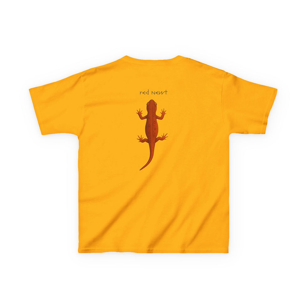 Thumbnail: Kids T‑Shirt —Red Newt Salamander- Bright Orange Gecko Graphic Tee