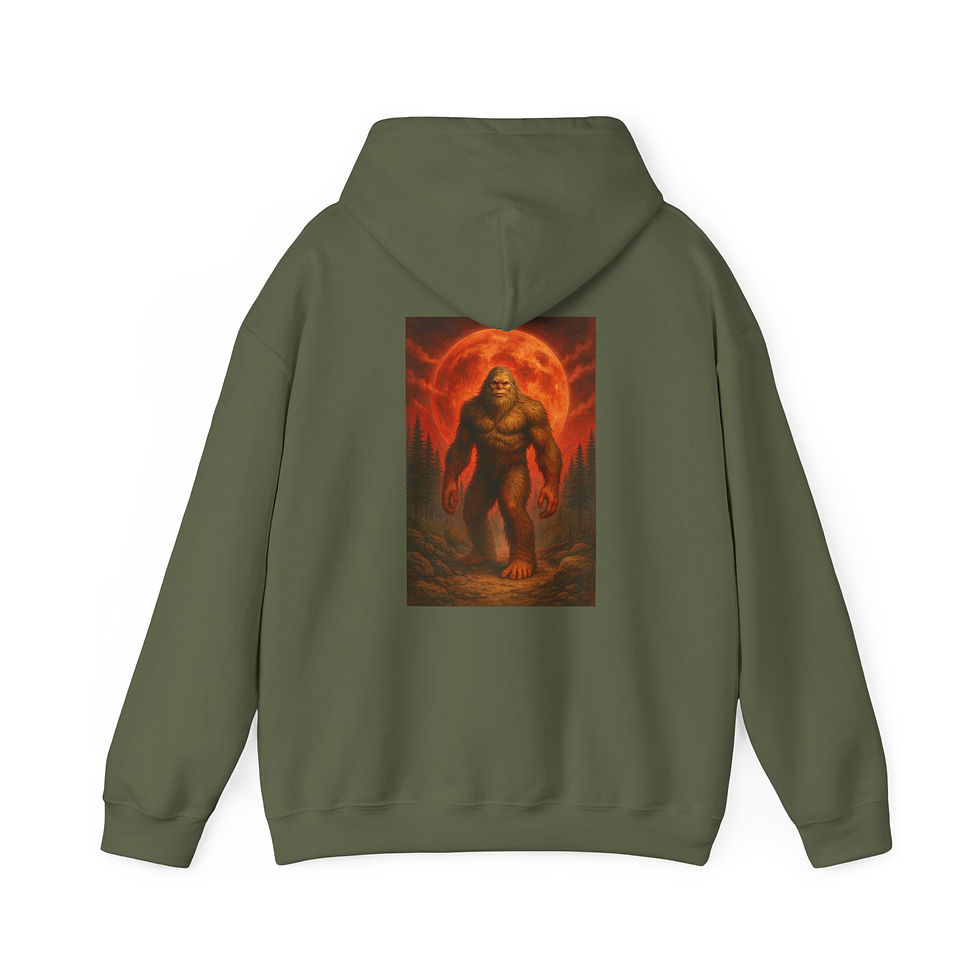 Thumbnail: Bigfoot Silhouette Full Moon Hoodie — Sasquatch Moonlight Sweatshirt