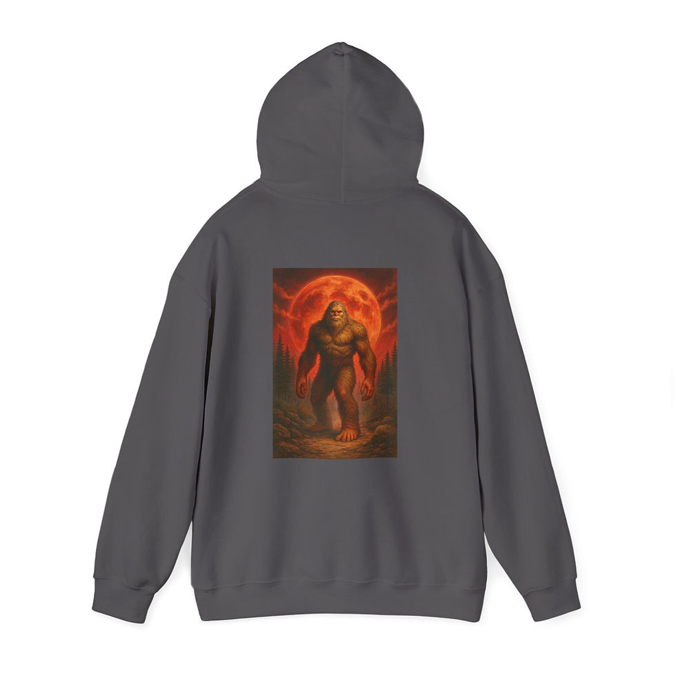Thumbnail: Bigfoot Silhouette Full Moon Hoodie — Sasquatch Moonlight Sweatshirt