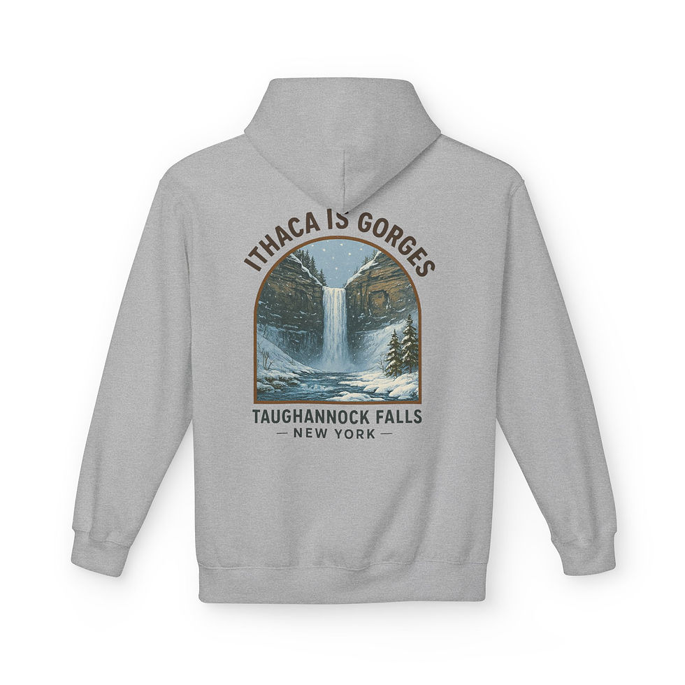 Thumbnail: Finger Lakes Ithaca Gorges Hoodie — Finger Lakes New York Waterfall Hoody