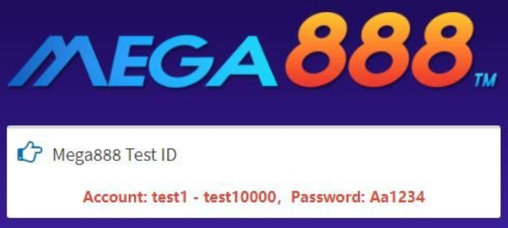 MEGA888 FREE ID TEST