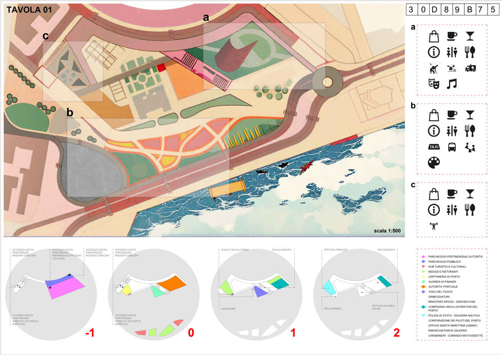 Coastal area site plan with design options