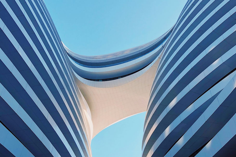 Eco-friendly green building with sustainable architecture features