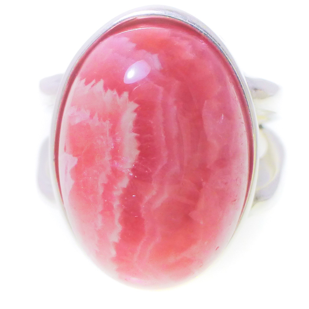 Monsteraleaf インカローズ ロードクロサイト オーバル カボション シルバー ファッションリング 18x13mm 大粒 ピンク 天然石ジュエリー