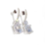 Monsteraleaf キュービックジルコニア アッシャーカット ドロップ ピアス シルバー 天然石ジュエリー