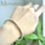 サムネイル： Monsteraleaf シルバー ハンマード チューブ バングル レディース