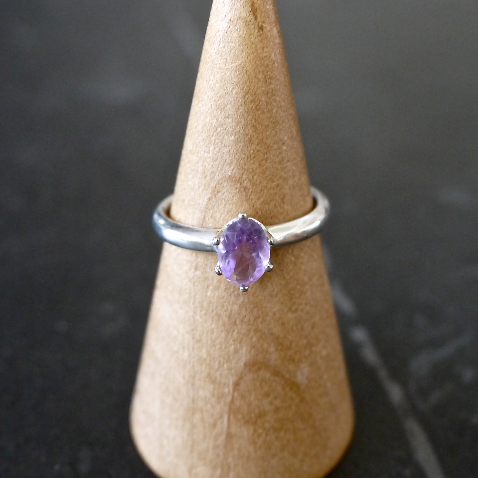 Thumbnail: Monsteraleaf ピンク アメジスト オーバル ファセット カット リング 天然石 ファッション ジュエリー