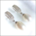 Monsteraleaf キュービックジルコニア ドロップ 淡水パール ピアス パヴェ 天然石ジュエリー