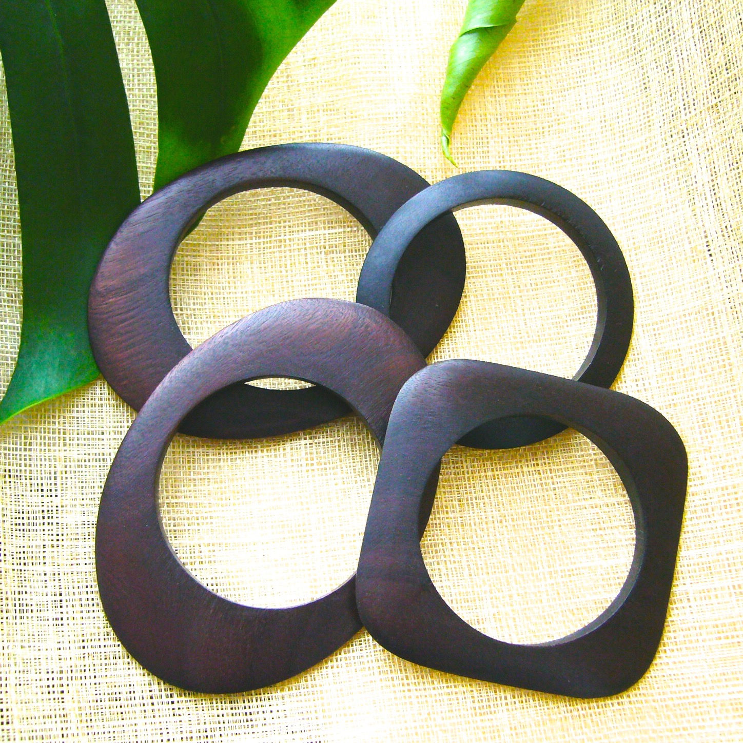 Monsteraleaf ローブル ウッド バングル 4本組 アソート