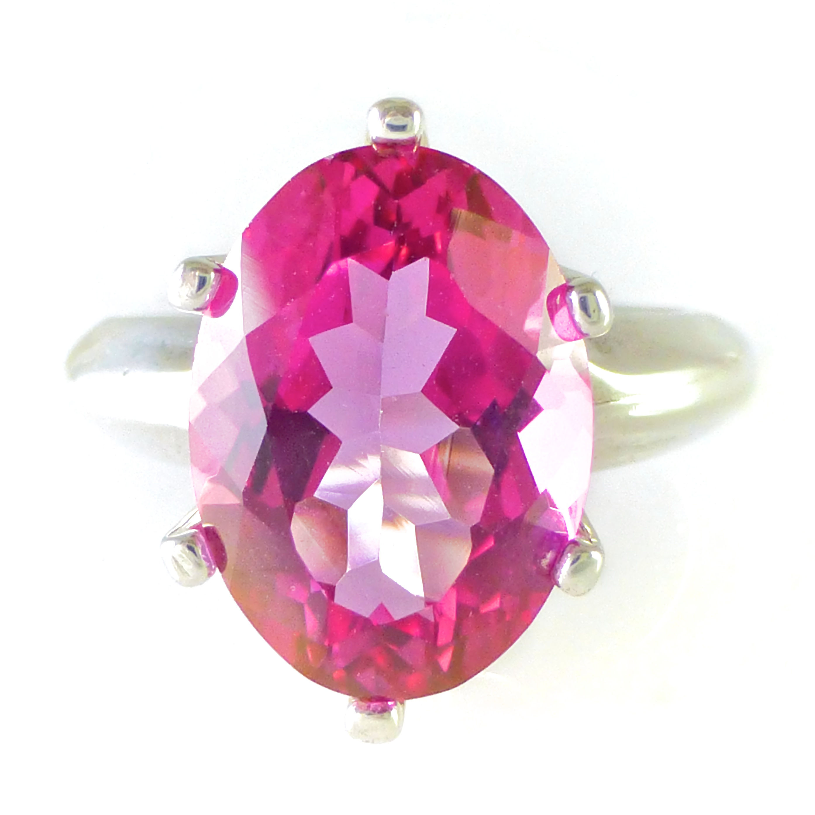 Monsteraleaf ブラッシュ トパーズ オーバル リング  14x10mm ピンクトパーズ 天然石 ジュエリー