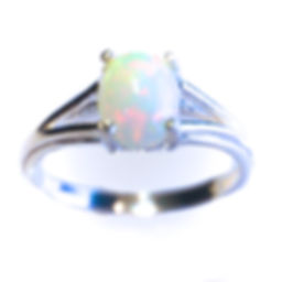 Monsteraleaf オパール オーバル リング 8x6mm 天然石ジュエリー