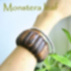 サムネイル： Monsteraleaf ローブル ウッド ストレッチ ワイド バングル