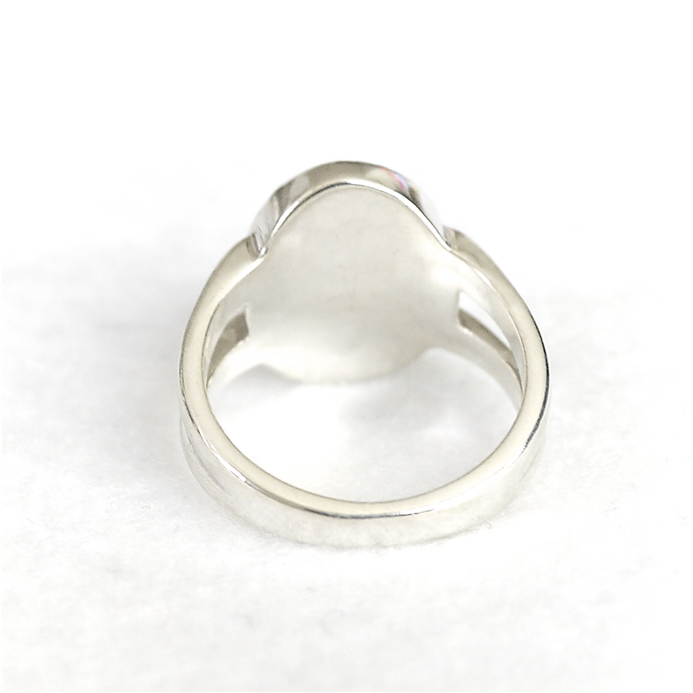 Thumbnail: Monsteraleaf バンデット フリント オーバル カボション シルバー ファッション ボリューム リング 天然石ジュエリー