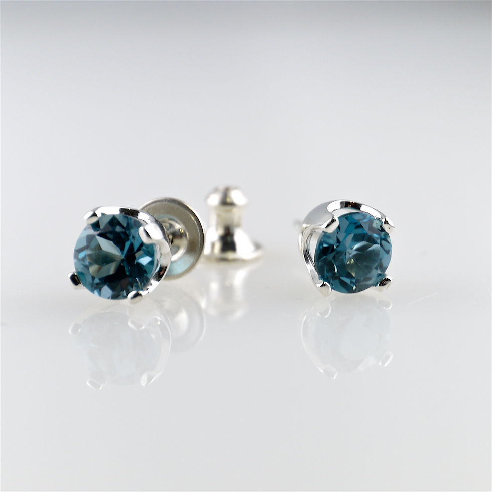 Thumbnail: London blue topaz 6mm earrings