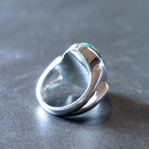 ターコイズ オーバル カボション ボリューム リング 18X13mm