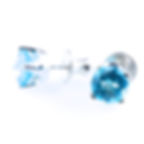 Monsteraleaf スイス ブルー トパーズ ラウンド 6mm 天然石ジュエリー ファセットカット 立て爪 ピアス シルバー