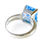 Thumbnail: Monsteraleaf スイスブルー トパーズ エメラルドカット リング 12x10mm 指輪 天然石ジュエリー