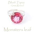 サムネイル： Monsteraleaf ブラッシュ トパーズ ラウンド リング ピンクトパーズ 12mm 指輪 天然石ジュエリー
