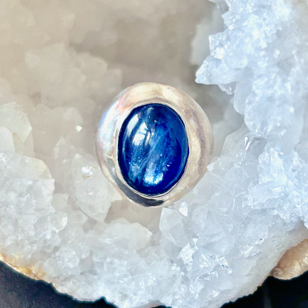 Monsteraleaf カイヤナイト シルバー リング Colone 16X12mm 大粒 天然石ジュエリー