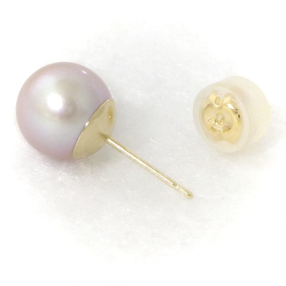 Thumbnail: Monsteraleaf オーキッド ピンク 淡水パール ピアス 8mm 天然石ジュエリー