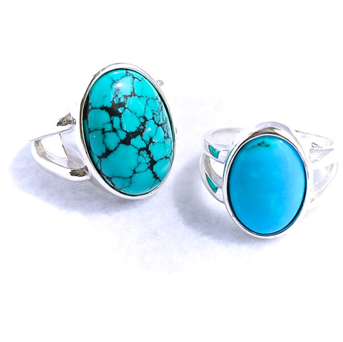 ターコイズオーバルカボションリング ターコイズ オーバル カボション ボリューム リング 18X13mm