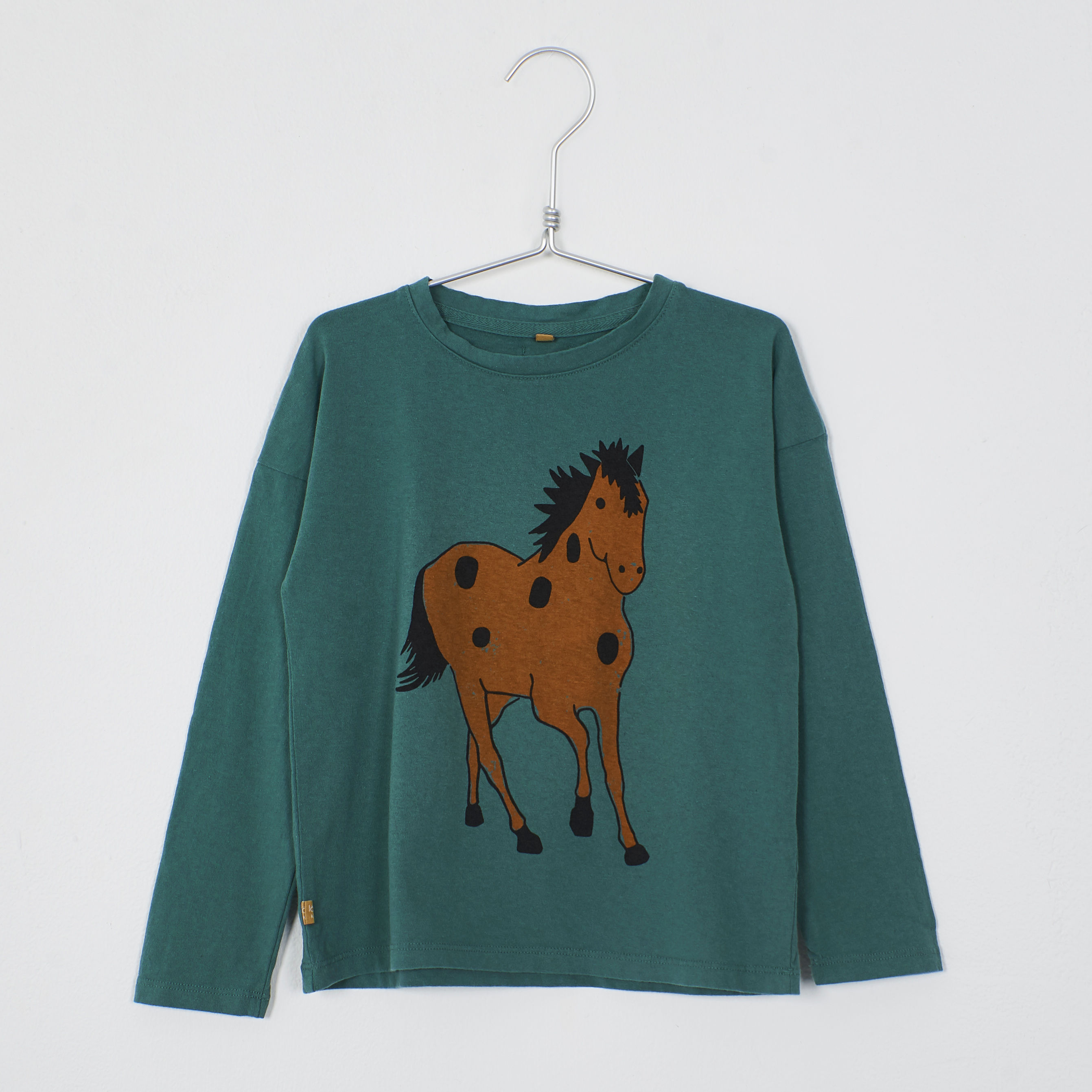 LÖTIEKIDS LONG SLEEVE TSHIRT GREEN HORSE
