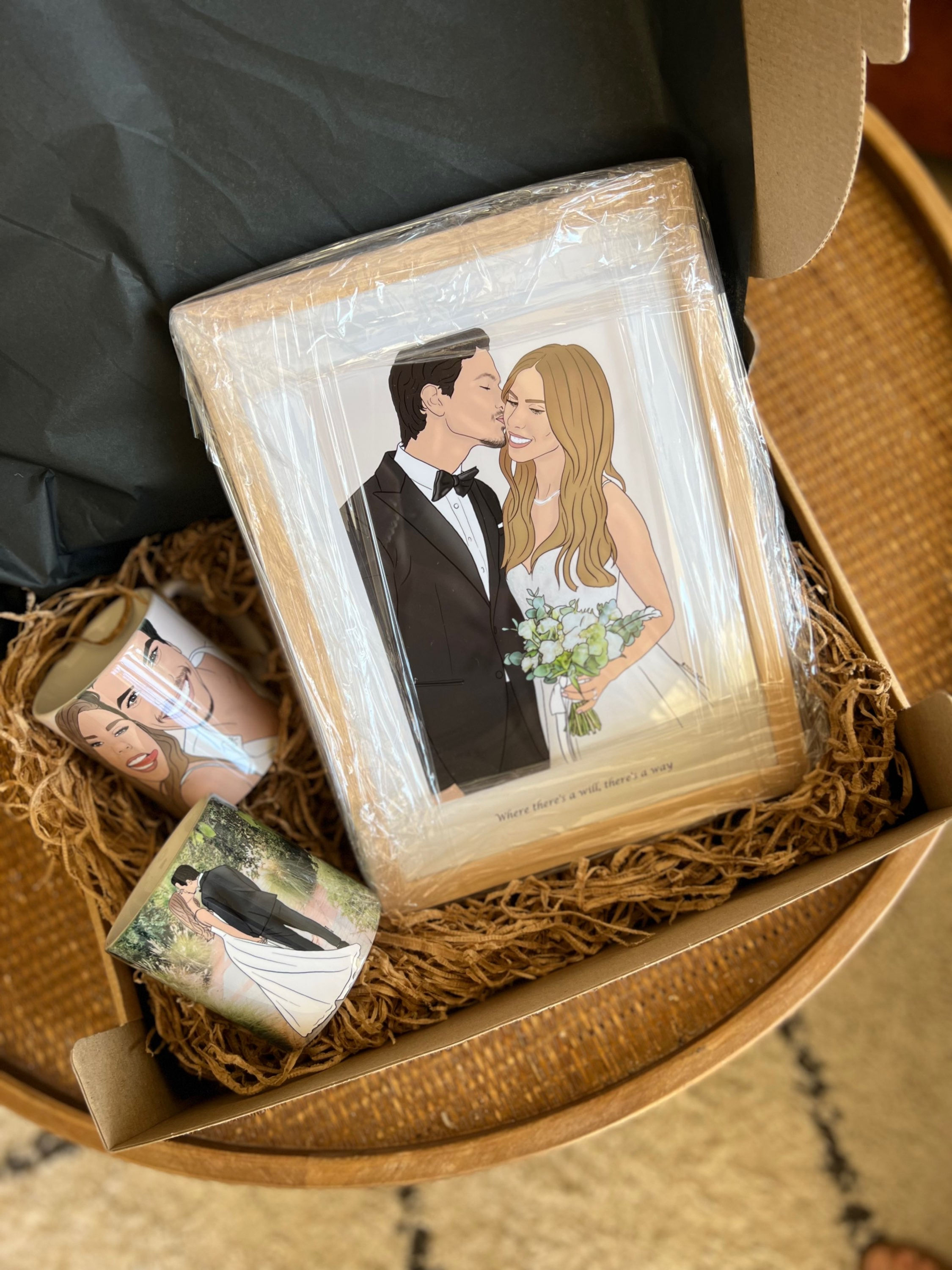 איור ממוסגר | 2 דמויות | איור זוגי