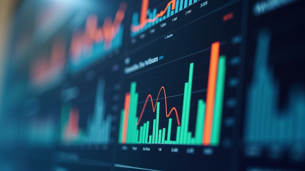 Close-up view of a digital marketing dashboard showing key performance indicators