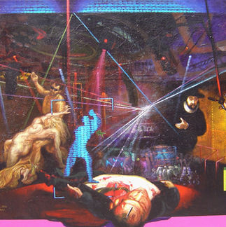 Antonio Castro López, Discoteque para una inauguración, 1993, acrílico sobre tela, 90 x 13