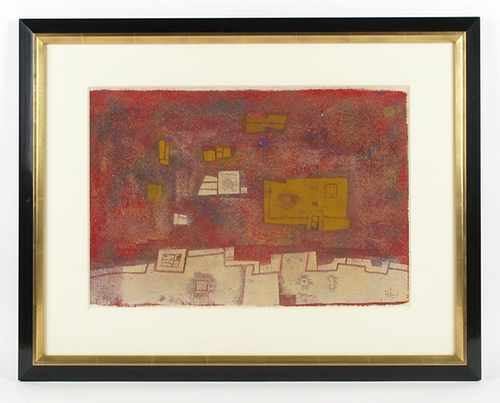 Gunther Gerzso, Sin título, 1951, Óleo y arena sobre papel, 33 x 48.3 cm.png