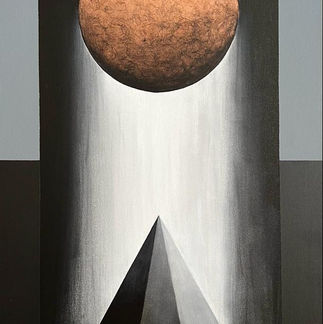 Daniel Azuara, luna sobre hexágono, 2022, mixta sobre tela, 100 x 60 cm.jpeg