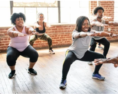 Women's fitness class on the southside of Chicago, IL