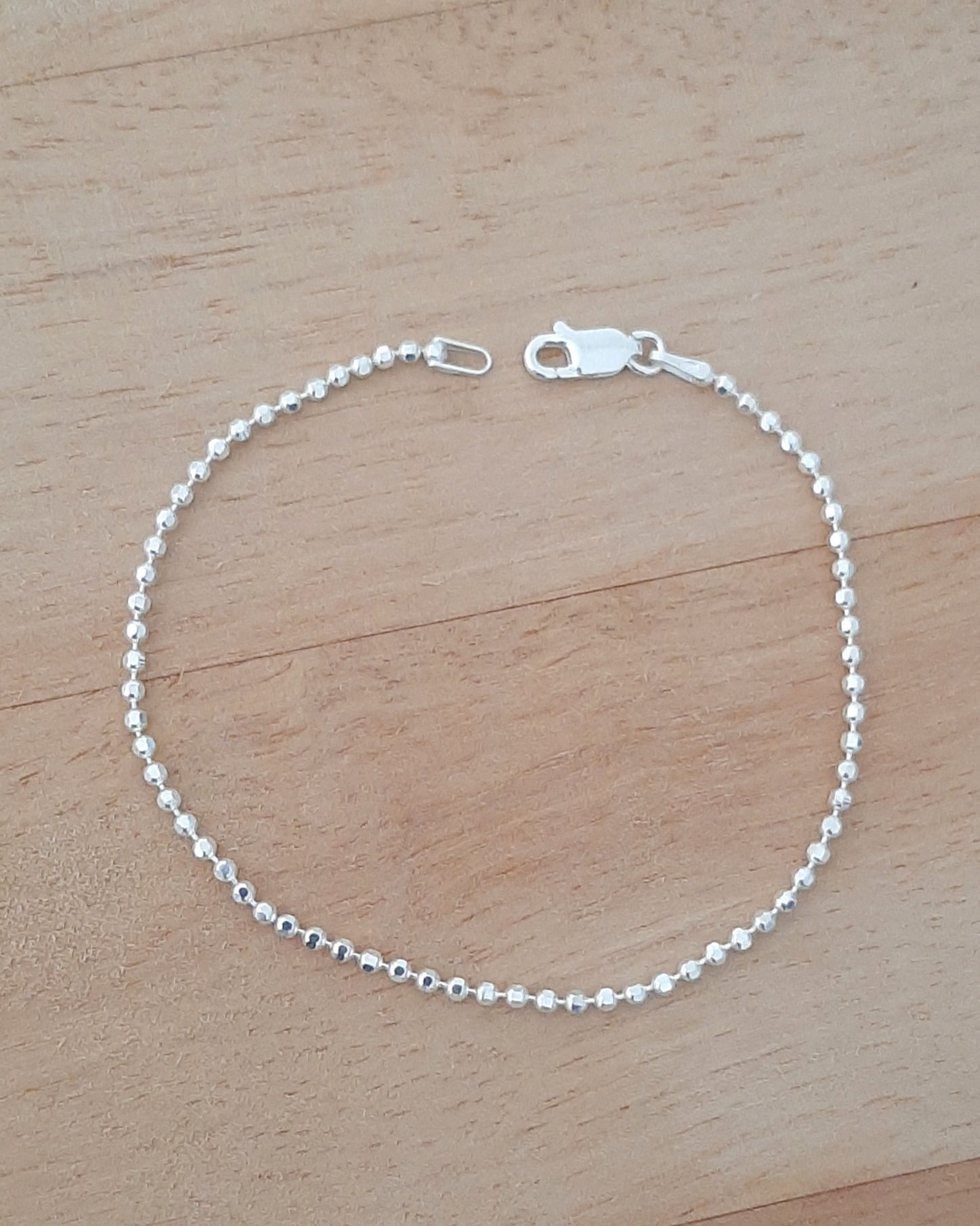 Pulseira prata 925 bolinhas diamantadas 2.5mm