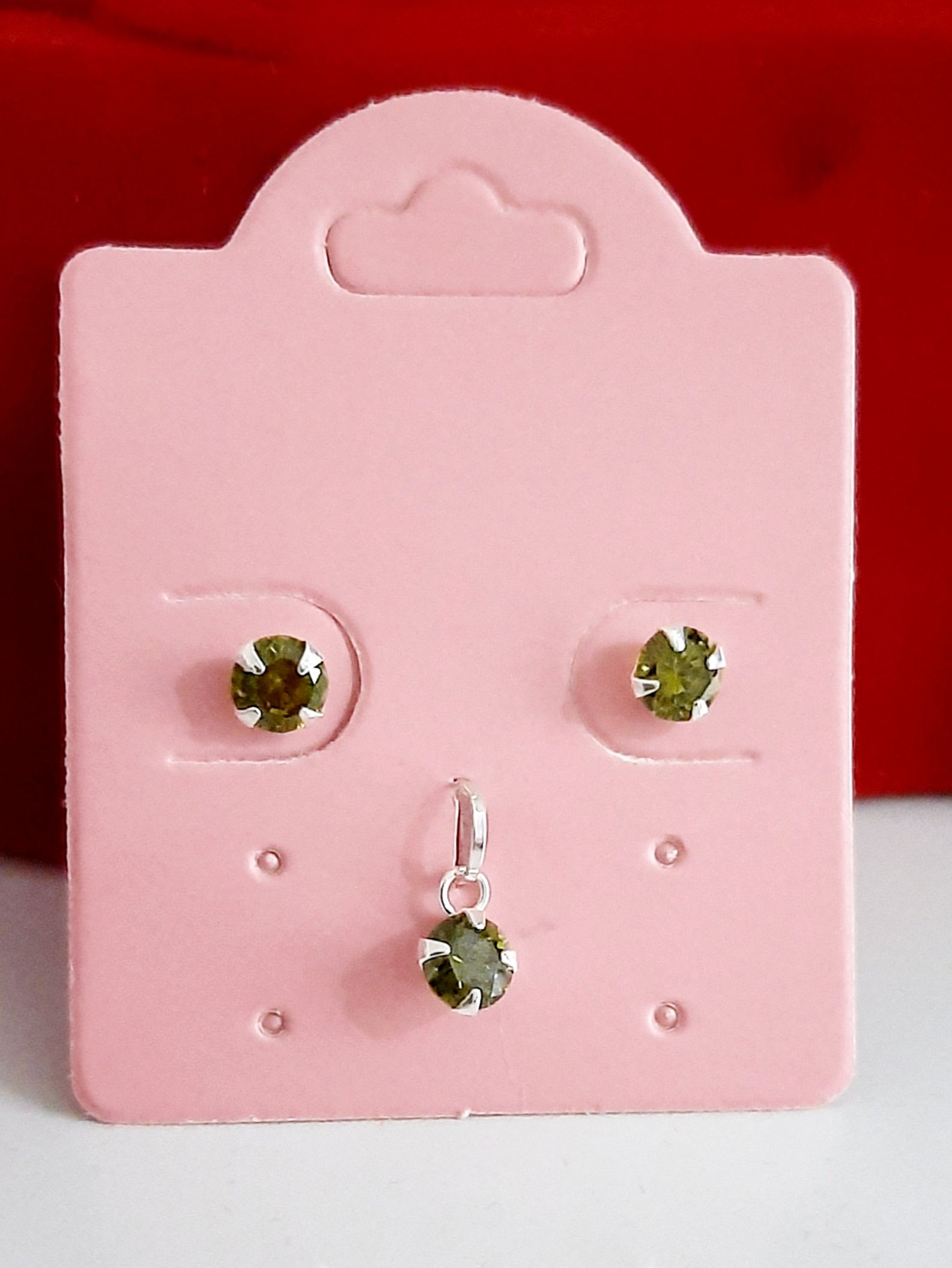 Conjuntinho prata 925 pingente e brincos de 5mm