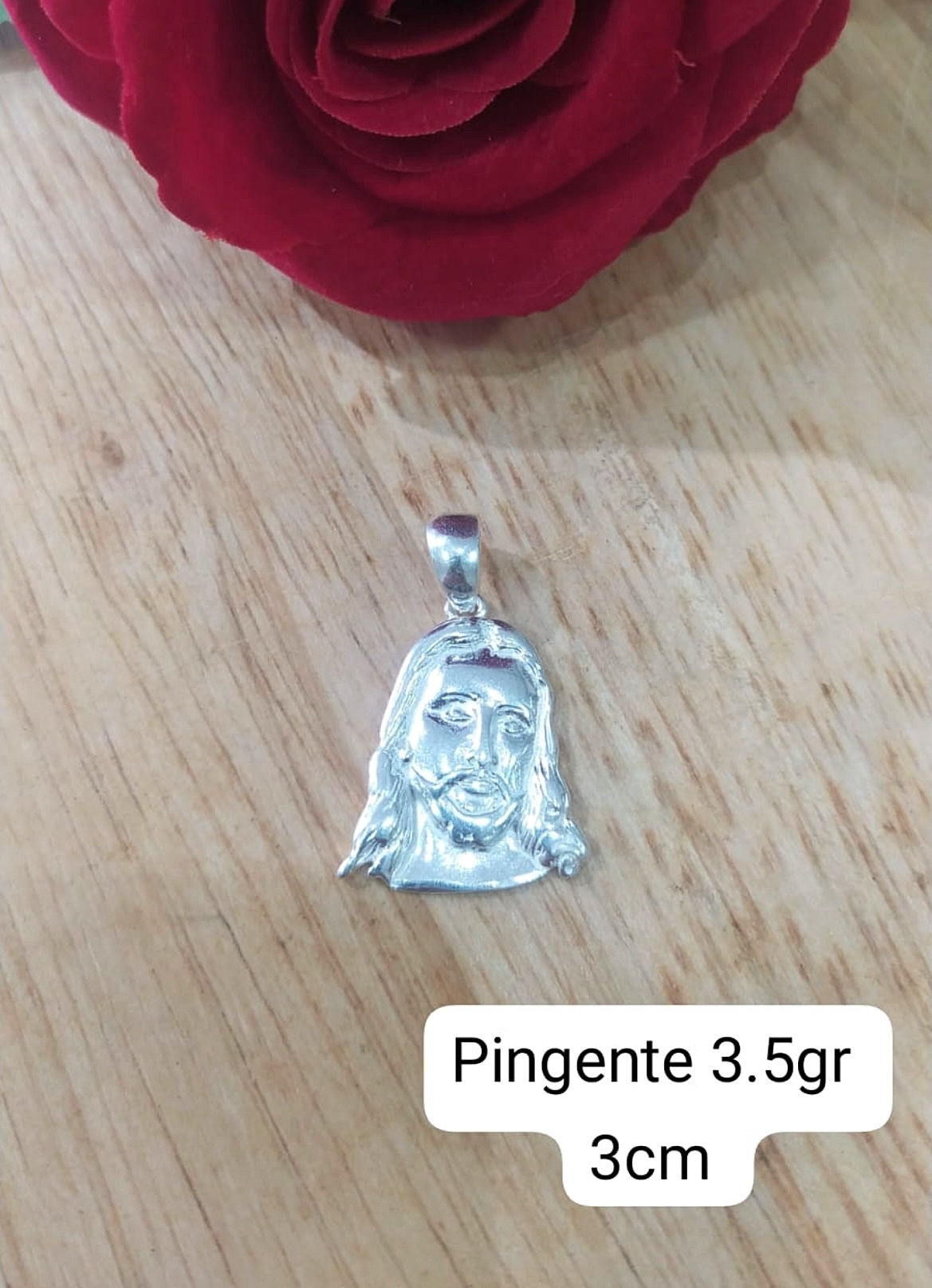 Pingente face de Jesus em prata 925