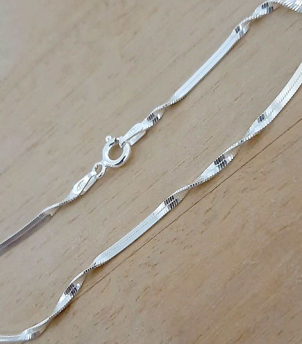 Miniatura: Pulseira prata 925 laminada retorcida