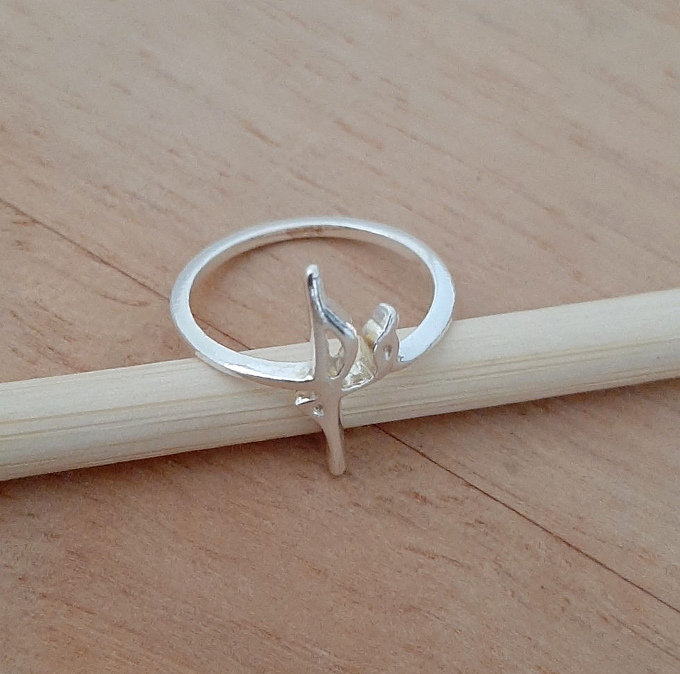 Miniatura: Anel falange fé prata 925