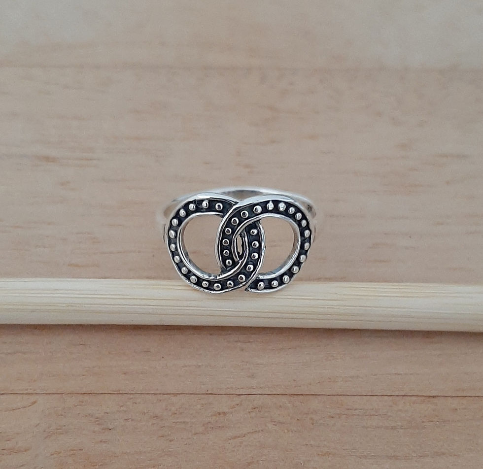 Miniatura: Anel prata 925 círculos pontilhados