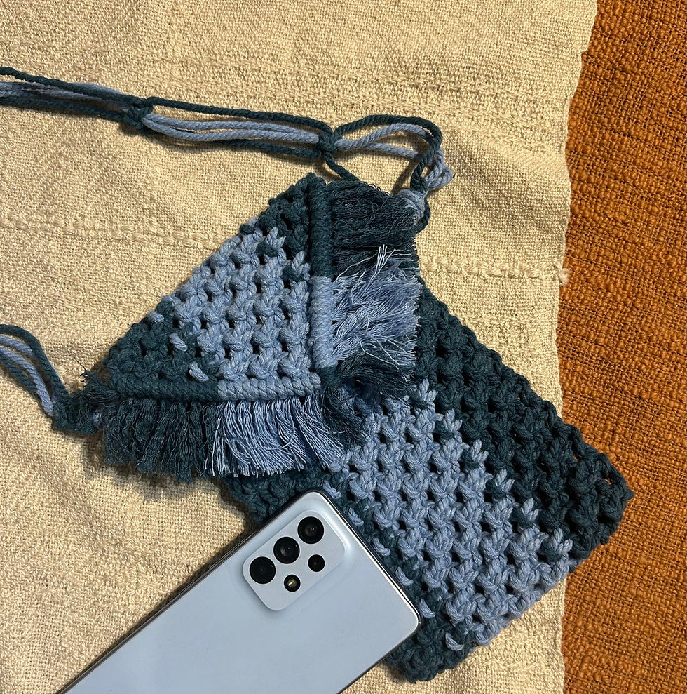 Thumbnail: Handmade Woolen Purse /Pocket (Blue)