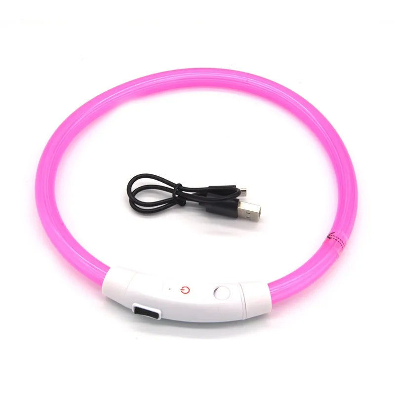 Miniatura: LED Dog Collar – USB Rechargeable Luminous Pet Collar with Adjustable Glow for S