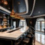 This image depicts an elegant and luxurious interior, likely a high-end bar or lounge area