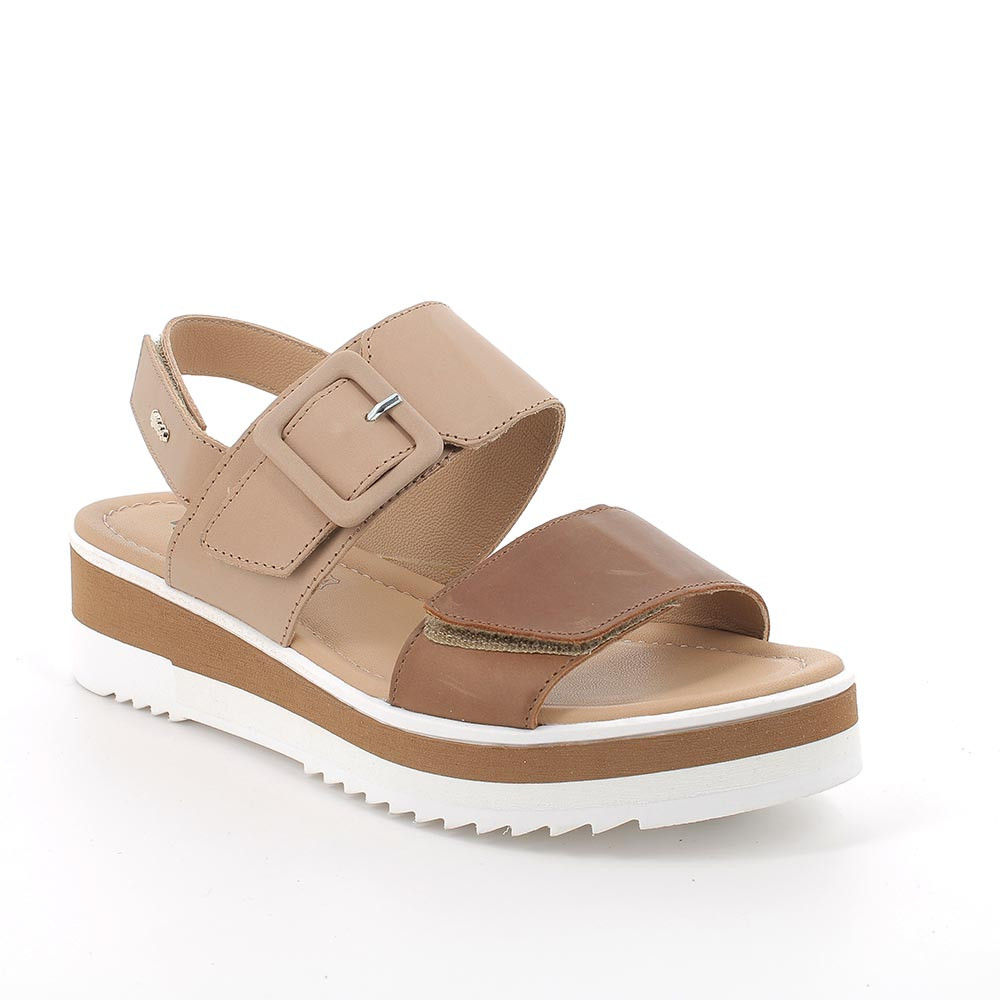 IGI&CO - SANDALIA DE CUÑA DE PIEL DE SEÑORA BEIGE