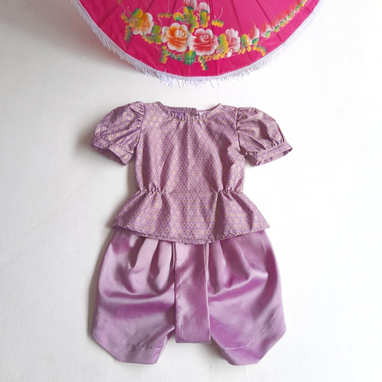 ชุดพิกุลม่วงเด็กหญิง