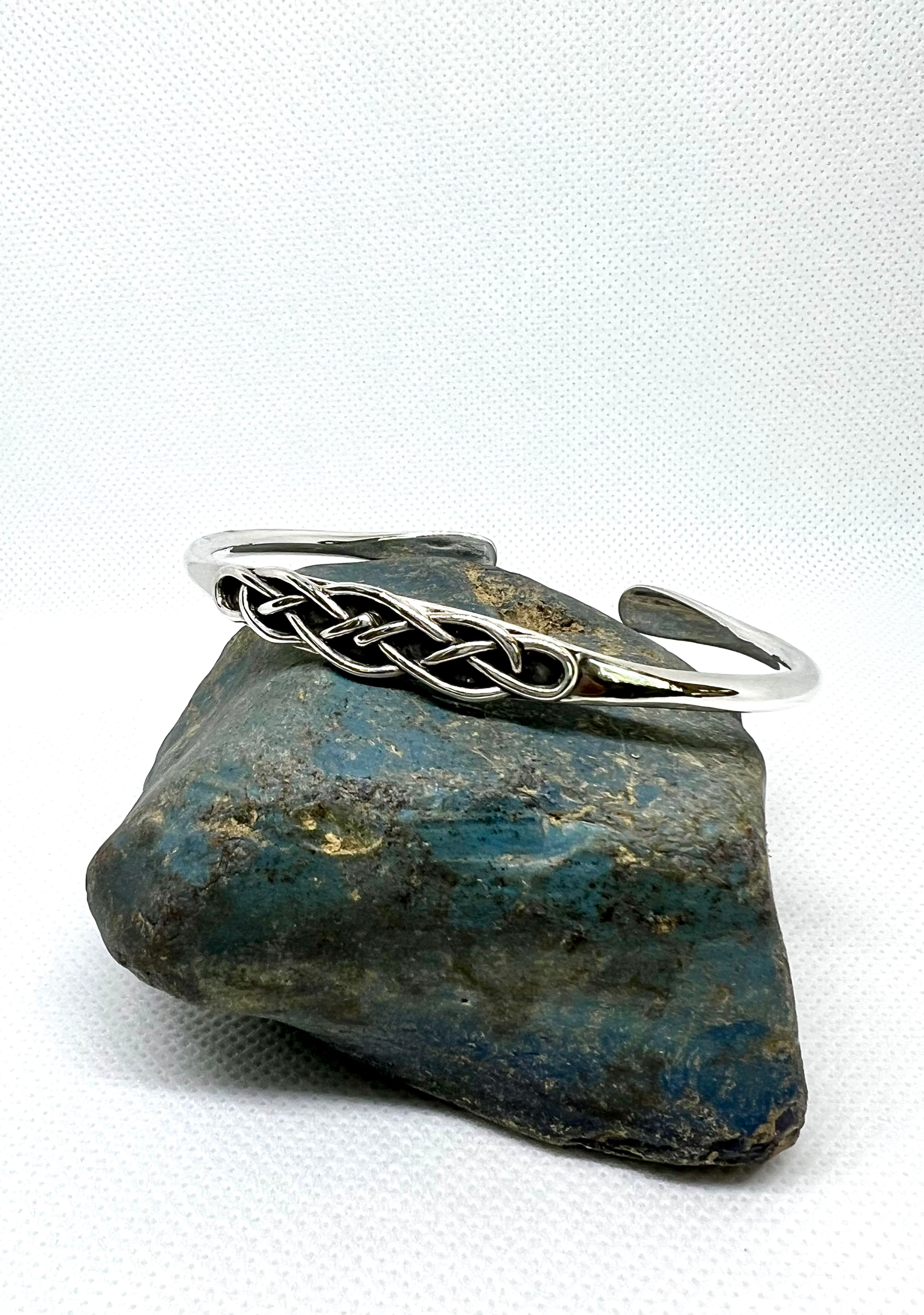 Heavy Large Celtic Weave/Knot Sterling Silver Cuff Bracelet
