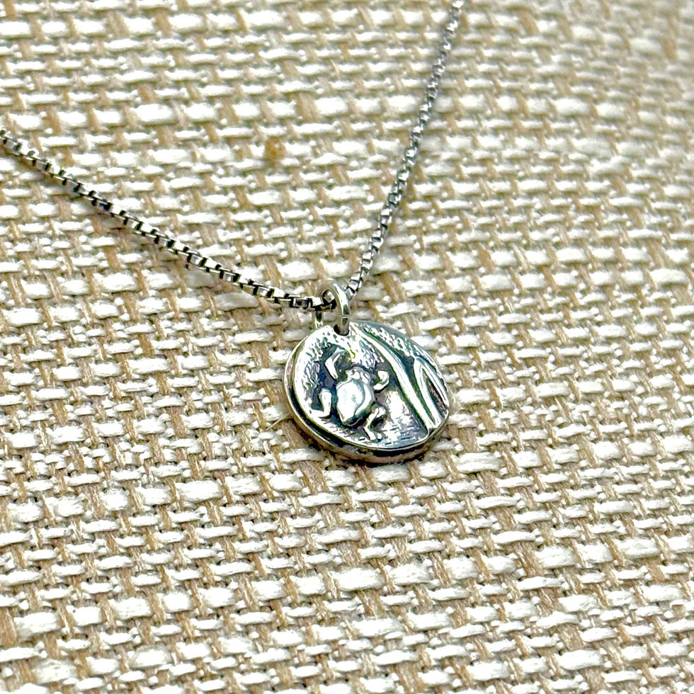 Thumbnail: Small Sterling Silver Frog Pendant Necklace Cute Elegant Tiny Dainty Nature
