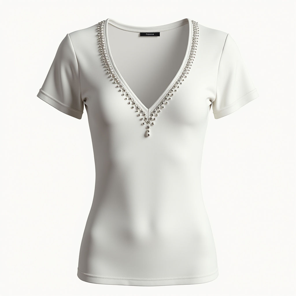 Embellished V-Neck Top