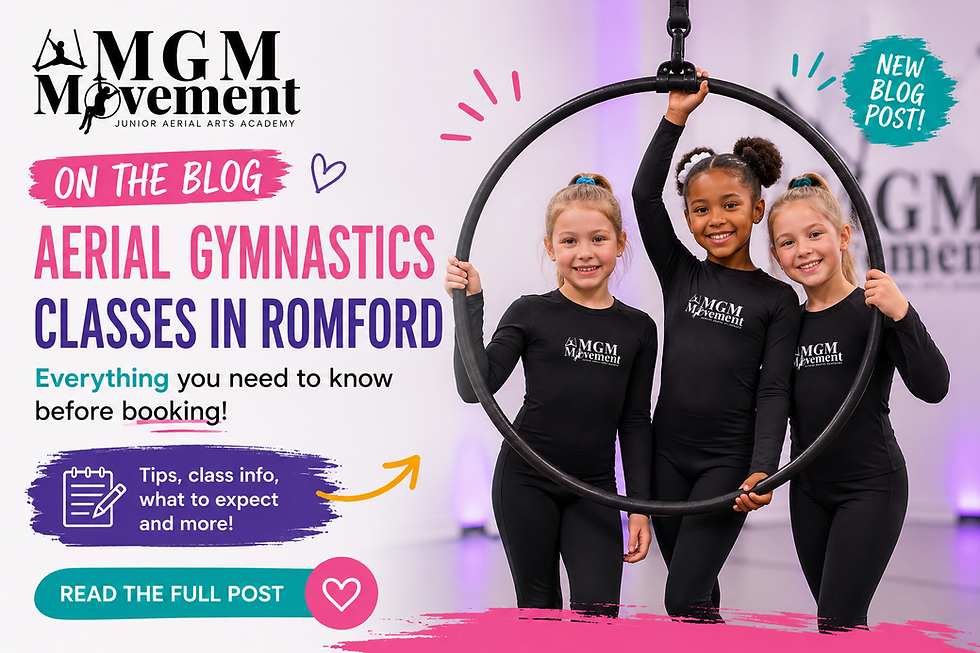 Aerial Gymnastics Classes In Romford, Essex. MGM Movement Junior Aerial Academy