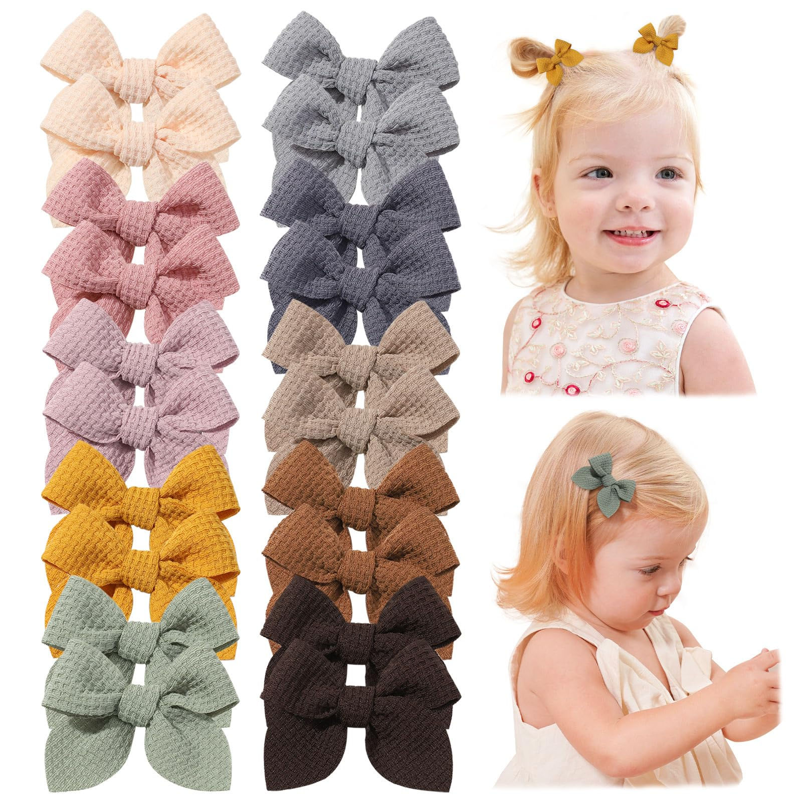 Jollybows 20pcs Baby Hair Clips Girls Bows 2" Mini Fable Alligator Clip Toddler
