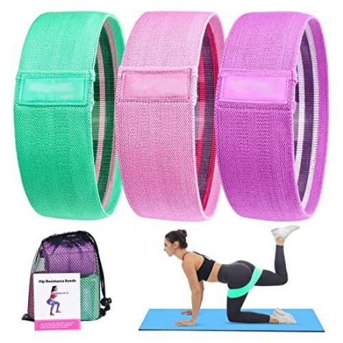 3 peças de faixas de quadril antiderrapantes de borracha para exercícios para nádegas