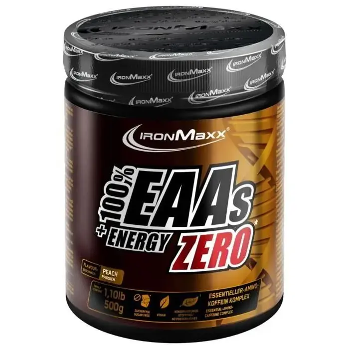 IRONMAXX 100% EAA Zero +Energy Powder 500g peach